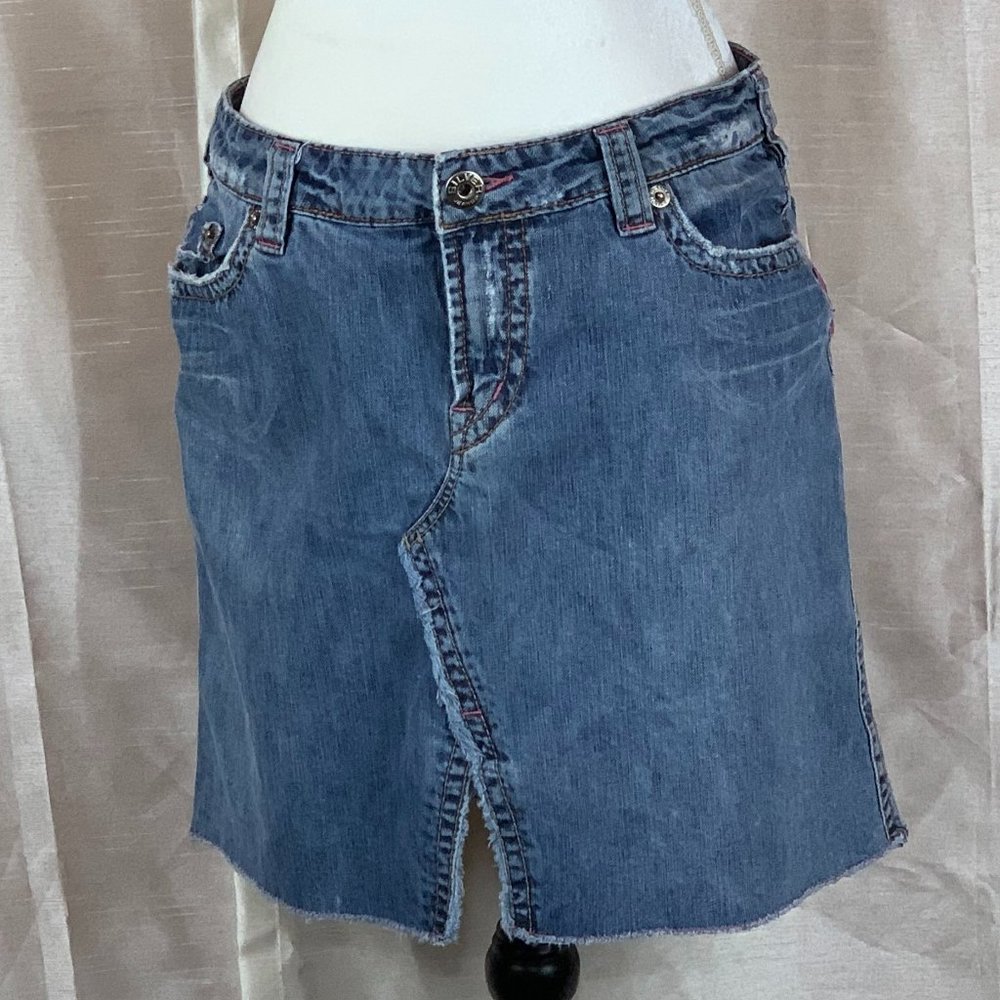 SILVER Jeans Distressed Denim Skirt 12